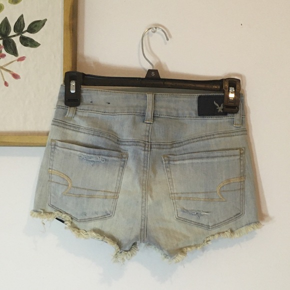 American Eagle Hi Rise Distressed Raw Hem Shortie - Picture 3 of 5